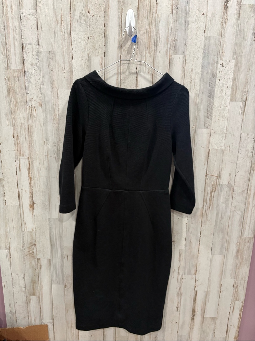 Boden Black Mia Ottoman Dress 3/4 Sleeve Sheath Pencil Dress US 6 Classic